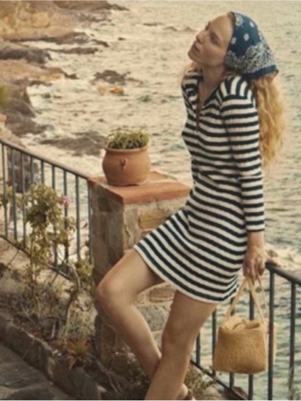 Doen San Simeon Como Navy and White Striped Mini Dress